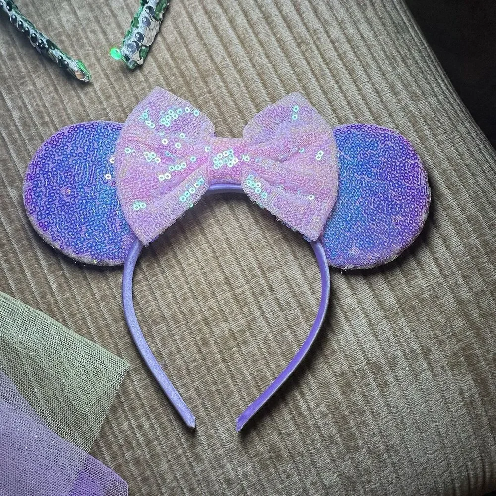 Disney Mouse Ears Headband Bundle Lot of 6 Unicorn Yoda Crown Pink Purple EUC